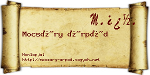 Mocsáry Árpád névjegykártya